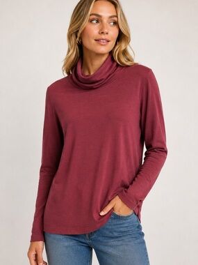 Vero Moda XL Burgundy Cowl Neck Long Sleeve Stretch Knit Top NWT